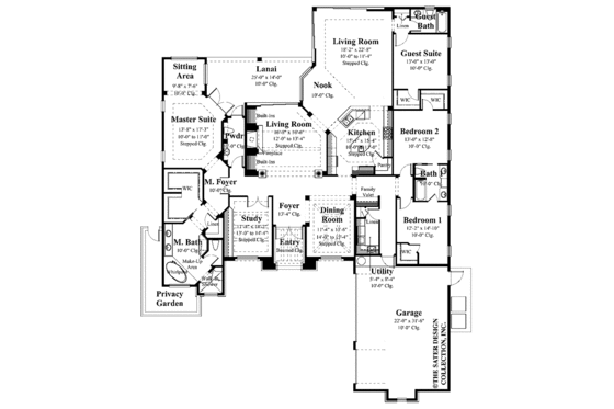 Floor Plan - Main Floor for Mediterranean House Plan #930-55 - 4 bed, 3.5 bath