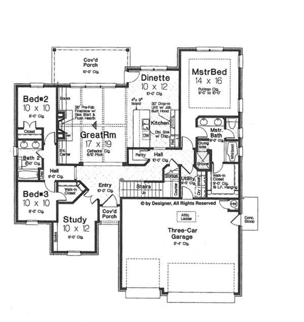 Home Plan - European Floor Plan - Main Floor Plan #310-1258