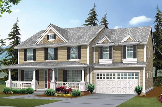 Exterior - Front Elevation 3 for Craftsman House Plan #132-424 - 4 bed, 2.5 bath