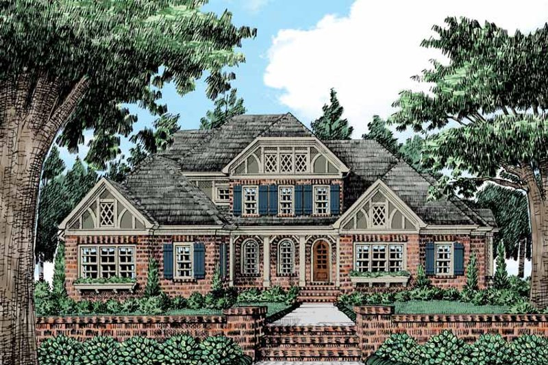 House Design - Exterior - Front Elevation 3 for Tudor House Plan #927-422 - 5 bed, 4.5 bath