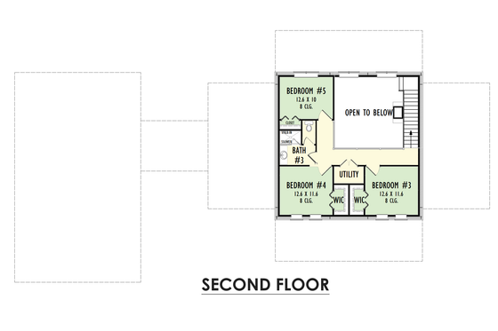 Floor Plan - Upper Floor for Barndominium House Plan #1092-48 - 5 bed, 3 bath