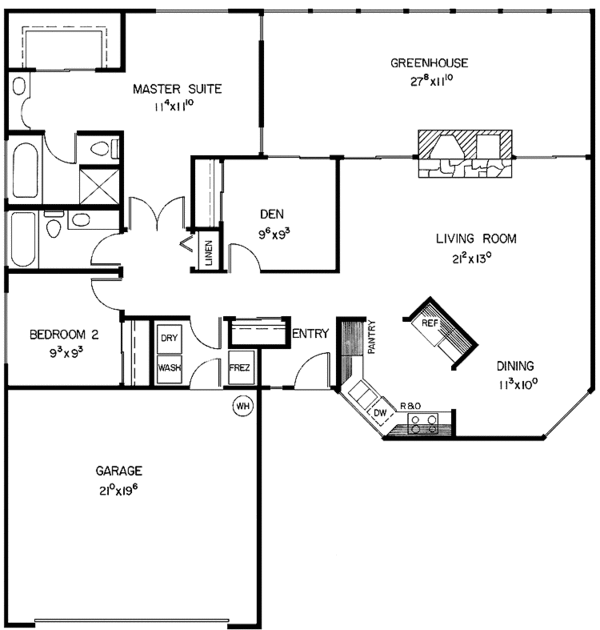 Home Plan - Contemporary Floor Plan - Main Floor Plan #60-949
