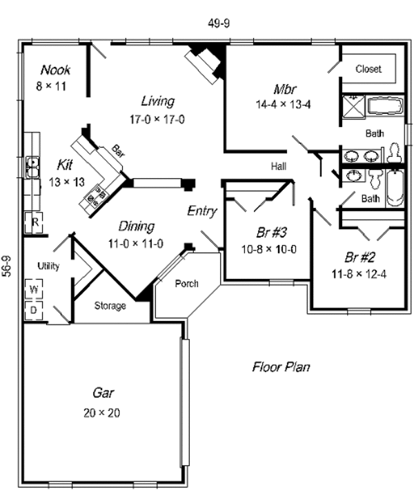 European Floor Plan - Main Floor Plan #329-198