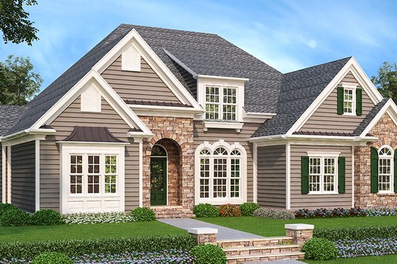 Exterior - Front Elevation 3 for Country House Plan #927-547 - 4 bed, 3 bath
