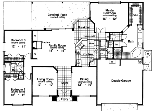 House Design - Mediterranean Floor Plan - Main Floor Plan #417-593