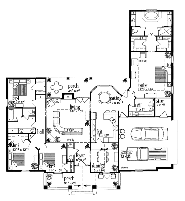 House Plan Design - Classical Floor Plan - Main Floor Plan #36-538