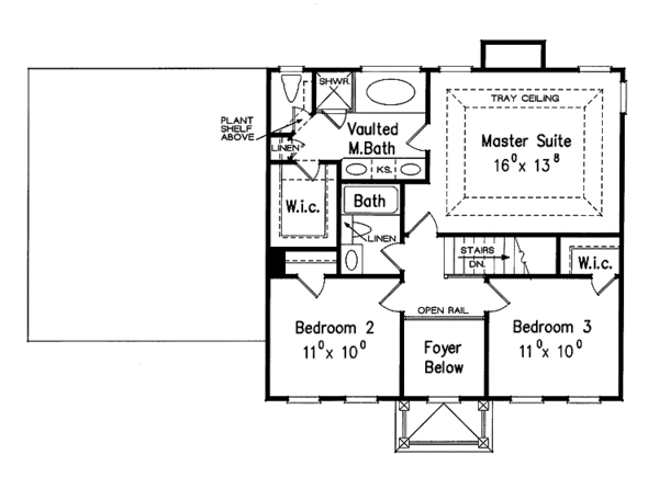 House Plan Design - Classical Floor Plan - Upper Floor Plan #927-574