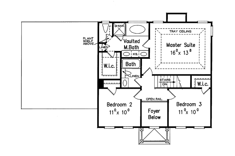 Architectural House Design - Floor Plan - Upper Floor for Classical House Plan #927-574 - 3 bed, 2.5 bath