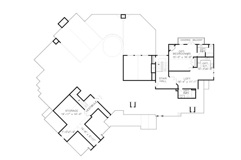House Blueprint - Floor Plan - Upper Floor for Craftsman House Plan #54-528 - 4 bed, 3.5 bath