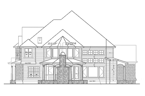 Exterior - Rear Elevation 1 for Victorian House Plan #132-493 - 5 bed, 4 bath