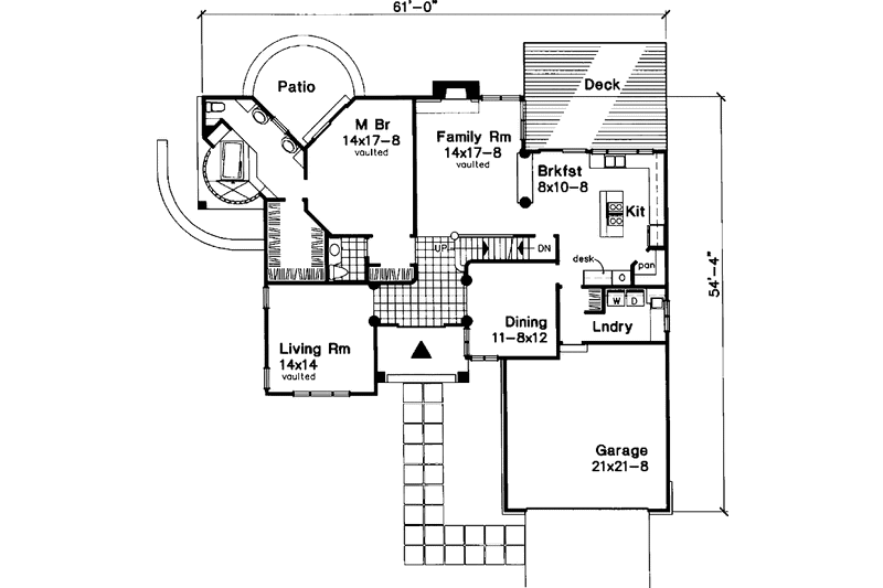 Home Plan - Floor Plan - Main Floor for Traditional House Plan #320-642 - 4 bed, 2.5 bath
