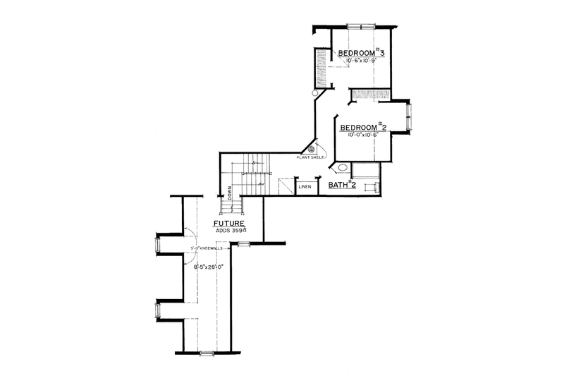 House Blueprint - Floor Plan - Upper Floor for Country House Plan #1016-104 - 3 bed, 2.5 bath
