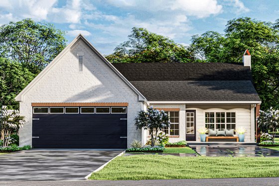 Exterior - Rear Elevation for Cottage House Plan #406-9665 - 3 bed, 2 bath