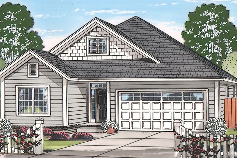 Home Plan - Exterior - Front Elevation 3 for Country House Plan #513-2166 - 3 bed, 2 bath