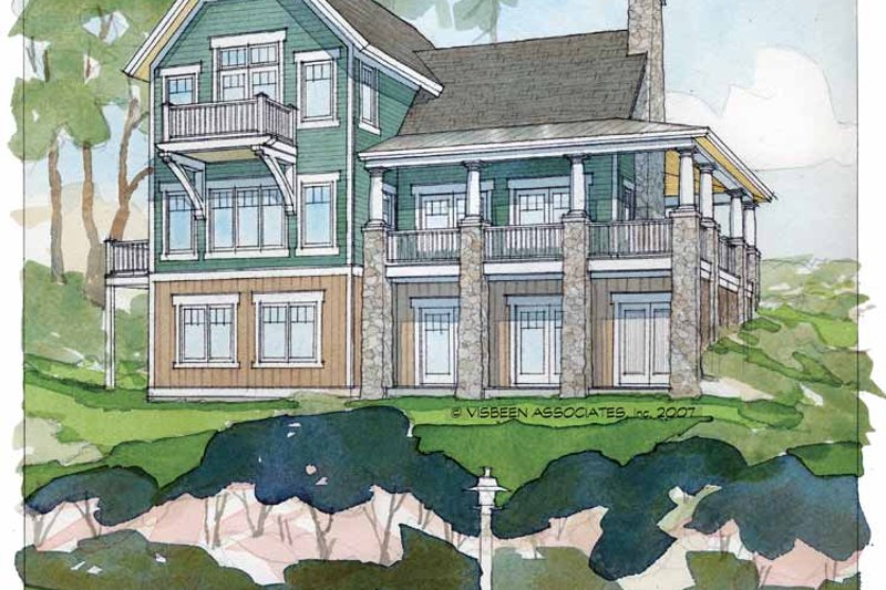 Home Plan - Exterior - Rear Elevation 2 for Traditional House Plan #928-44 - 4 bed, 3 bath