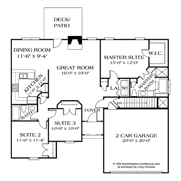 House Plan Design - Traditional Floor Plan - Main Floor Plan #453-493