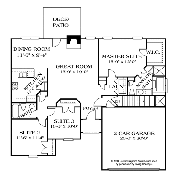 Dream House Plan - Traditional Floor Plan - Main Floor Plan #453-493