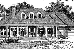 Architectural House Design - Country Exterior - Front Elevation Plan #985-5