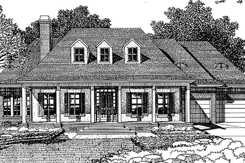 Architectural House Design - Country Exterior - Front Elevation Plan #985-5
