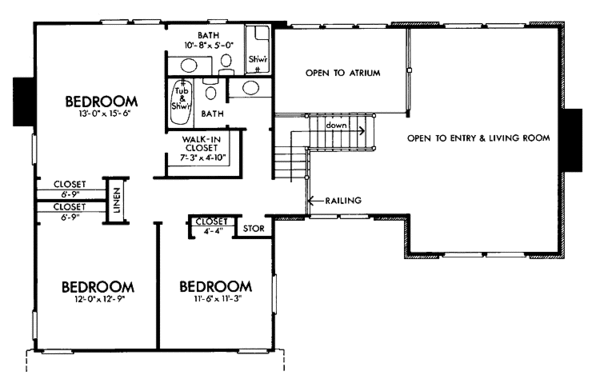 Architectural House Design - Tudor Floor Plan - Upper Floor Plan #320-1367