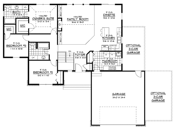 House Plan Design - European Floor Plan - Main Floor Plan #51-595