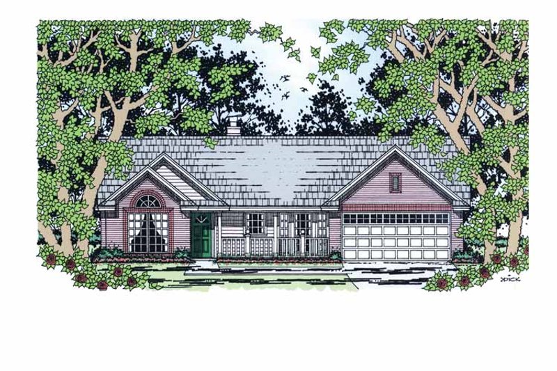 Home Plan - Country Exterior - Front Elevation Plan #42-596