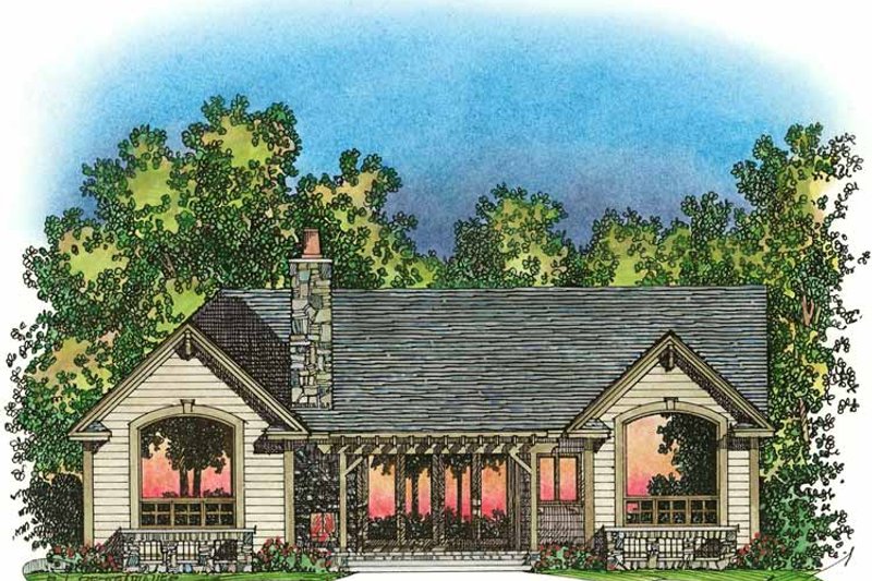 House Blueprint - Exterior - Rear Elevation for Craftsman House Plan #1016-75 - 3 bed, 2.5 bath