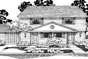 Southern Exterior - Front Elevation Plan #303-158