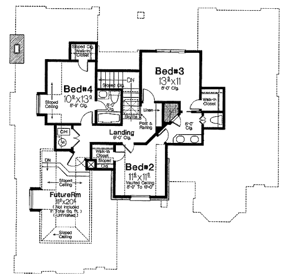 European Floor Plan - Upper Floor Plan #310-859