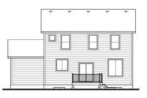 Exterior - Rear Elevation for Traditional House Plan #1073-7 - 3 bed, 2.5 bath