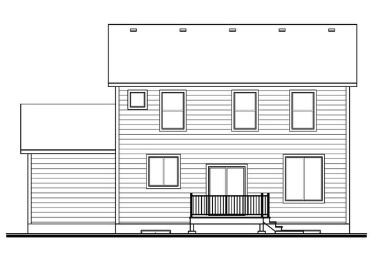 Exterior - Rear Elevation for Traditional House Plan #1073-7 - 3 bed, 2.5 bath