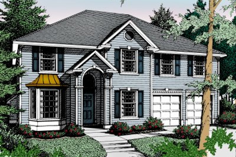 House Plan Design - Colonial Exterior - Front Elevation Plan #94-218
