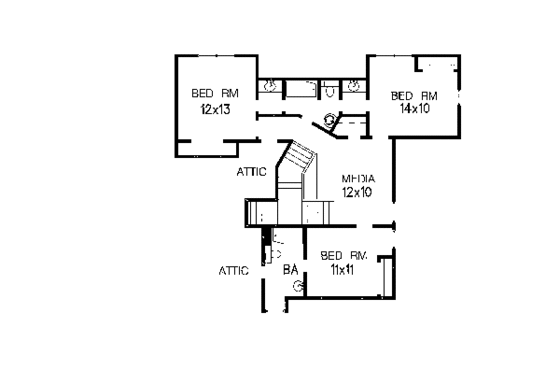 Floor Plan - Upper Floor for Country House Plan #15-214 - 4 bed, 2.5 bath