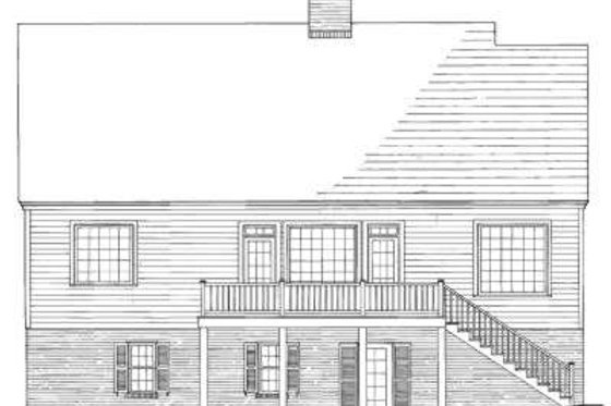 Exterior - Rear Elevation for Southern House Plan #137-237 - 4 bed, 3 bath