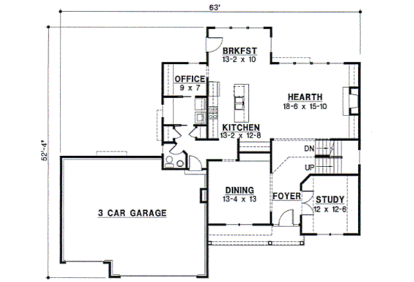 European Floor Plan - Main Floor Plan #67-555