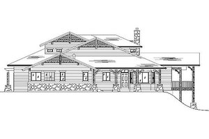 Exterior - Rear Elevation for Bungalow House Plan #5-384 - 5 bed, 4 bath