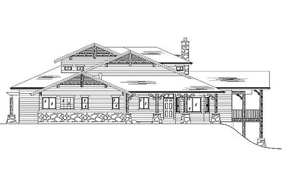 Exterior - Rear Elevation for Bungalow House Plan #5-384 - 5 bed, 4 bath