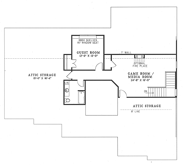 Traditional Floor Plan - Upper Floor Plan #17-2059
