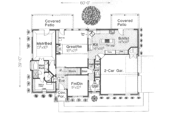 Floor Plan - Main Floor for European House Plan #310-368 - 4 bed, 3.5 bath