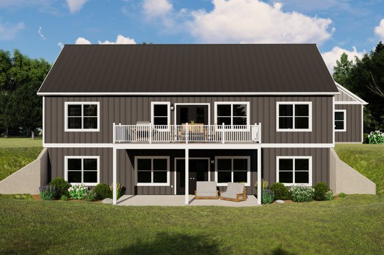 Exterior - Rear Elevation for Country House Plan #1064-94 - 3 bed, 3 bath
