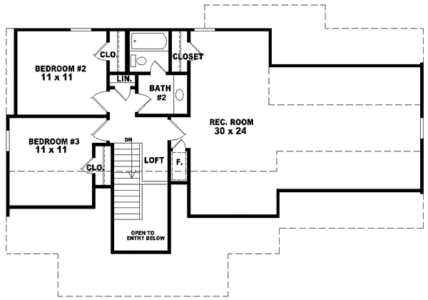 Southern Floor Plan - Upper Floor Plan #81-683