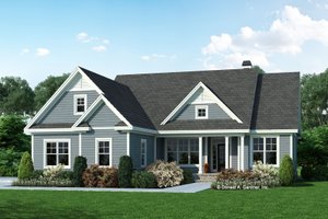 Ranch Exterior - Front Elevation Plan #929-1117