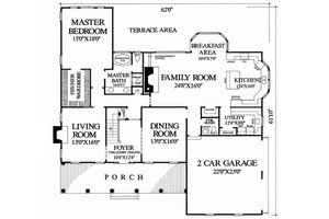 Floor Plan - Main Floor for Southern House Plan #137-174 - 4 bed, 4 bath