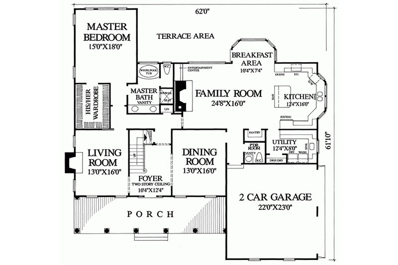 Home Plan - Floor Plan - Main Floor for Southern House Plan #137-174 - 4 bed, 4 bath