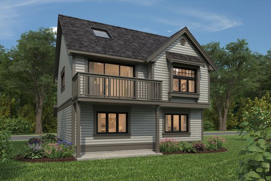 Exterior - Front Elevation 4 for Farmhouse House Plan #47-1079 - 1 bed, 1 bath