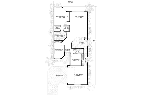 Floor Plan - Main Floor for Mediterranean House Plan #420-257 - 3 bed, 2.5 bath