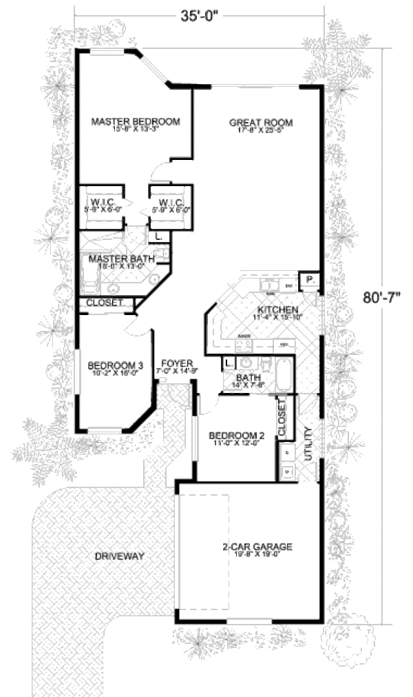 Mediterranean Floor Plan - Main Floor Plan #420-257