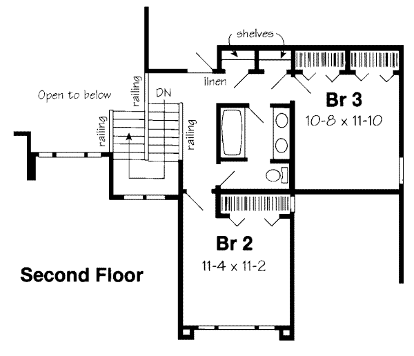 Floor Plan - Upper Floor Plan #312-397