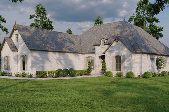 Exterior - Front Elevation 3 for European House Plan #923-14 - 3 bed, 2.5 bath