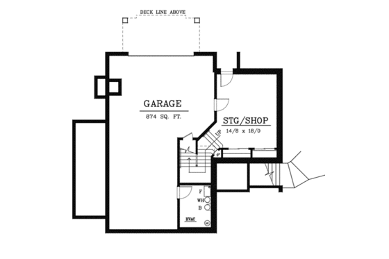 Floor Plan - Lower Floor for Cottage House Plan #105-202 - 4 bed, 2 bath